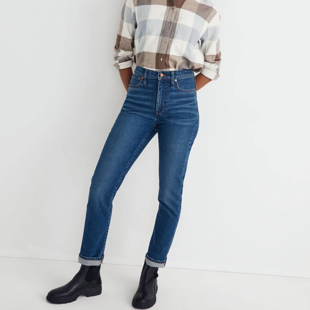 Madewell Dark‎ Wash The High Rise Slim Boyjean